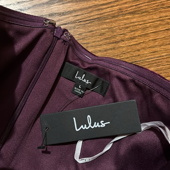 Lulus Strapless Velvet Dress size L dark purple - Picture 6 of 10